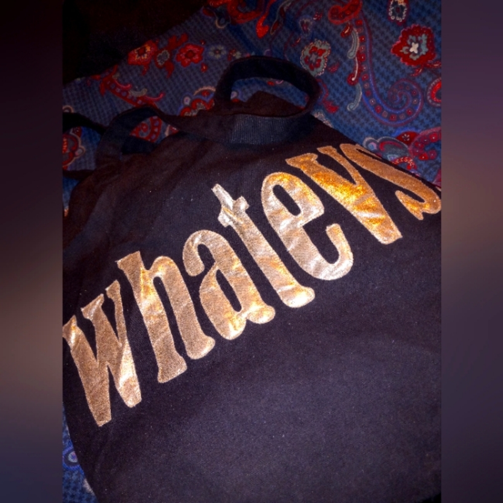 WHATEVS.  GOLD & BLACK Cloth tote Bag